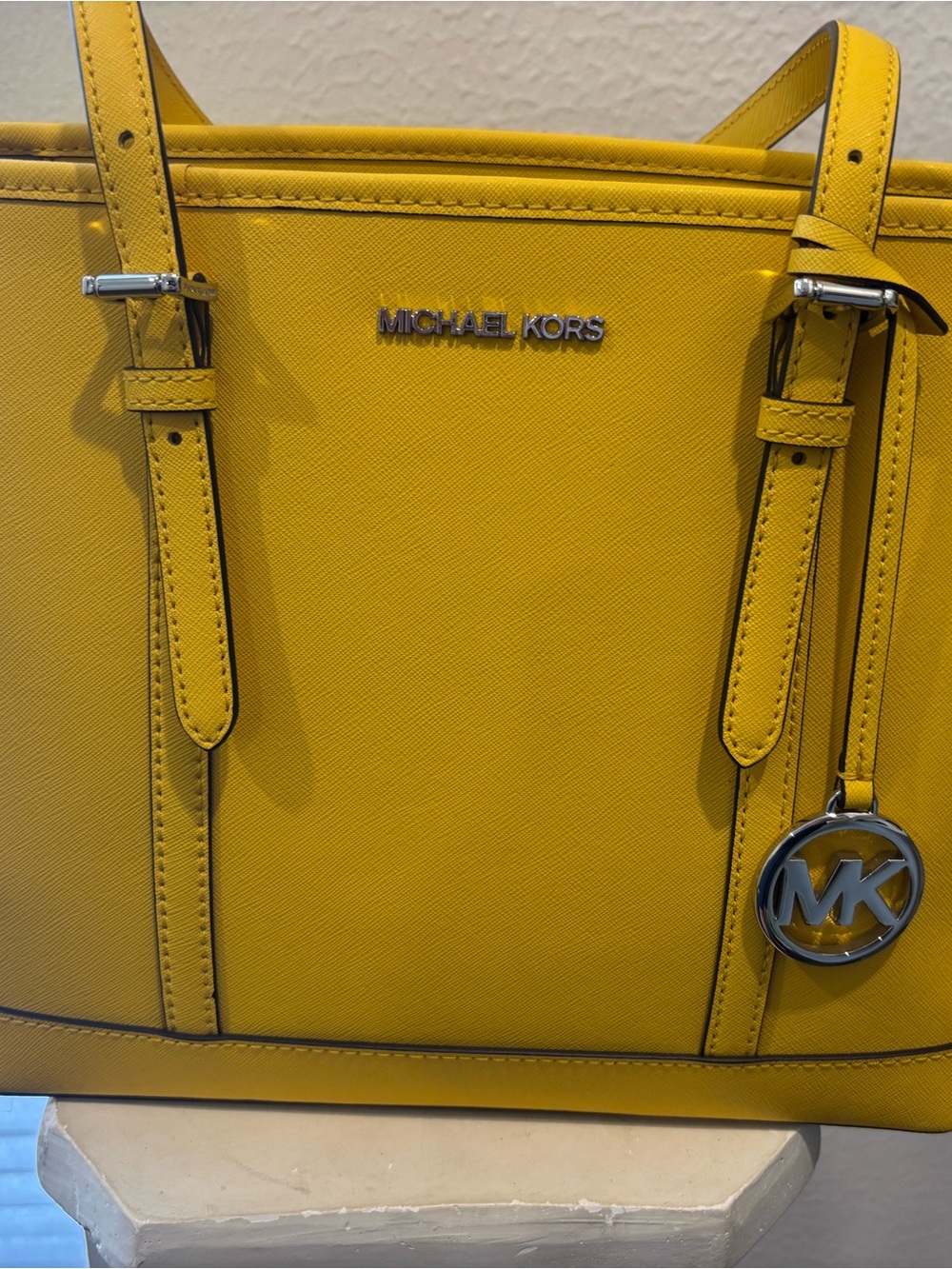 MICHAEL KORS Sunny Yellow Saffiano Leather Tote